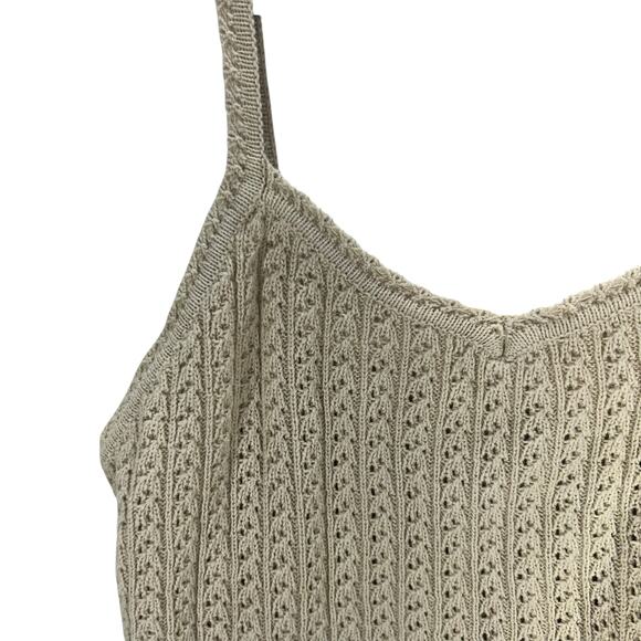 Maurices Beige Crochet Knit Tank Top Coastal Cowgirl Summer Core - Picture 3 of 5